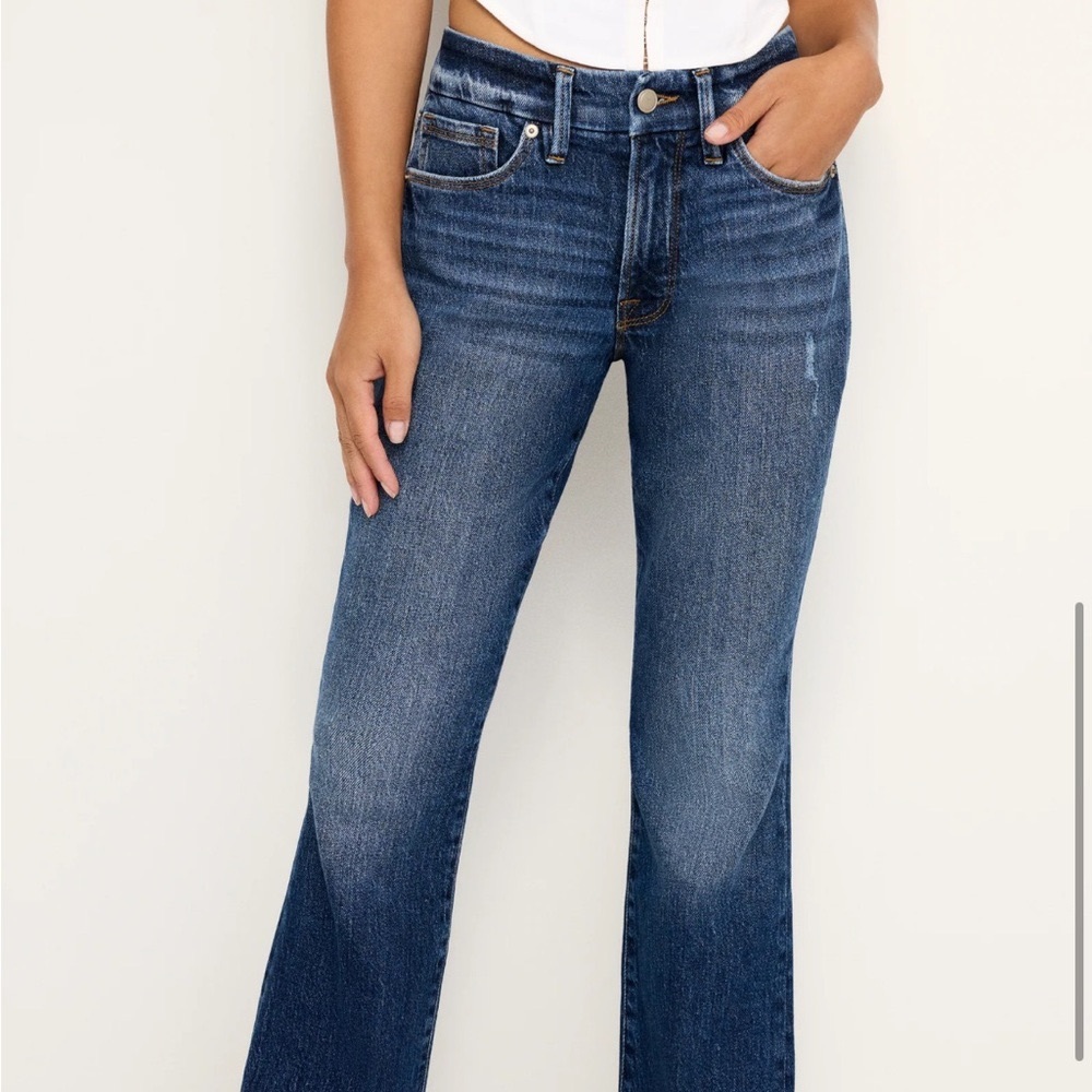 Good American Dark Blue Boot Cut Jeans